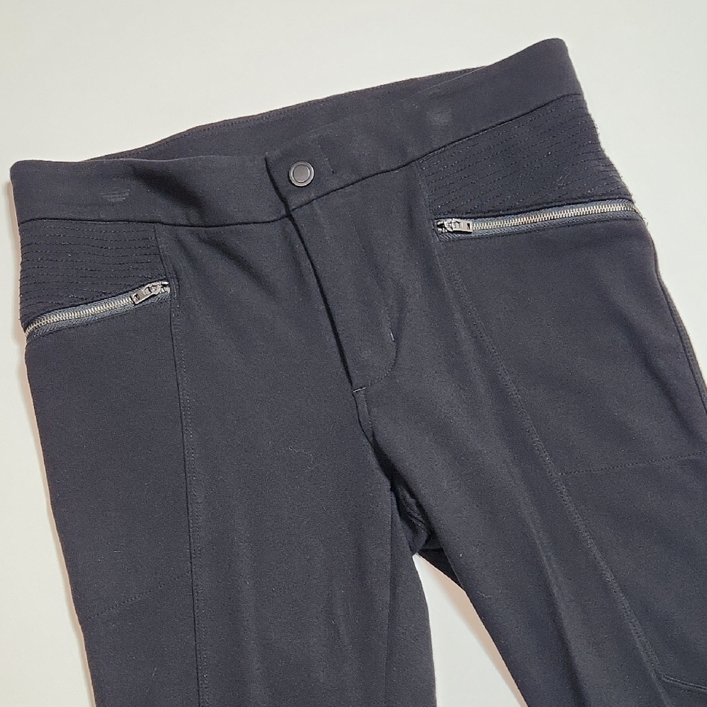 Athleta Black Moto Zip Pocket Leggings Women’s 2 - Picture 4 of 6